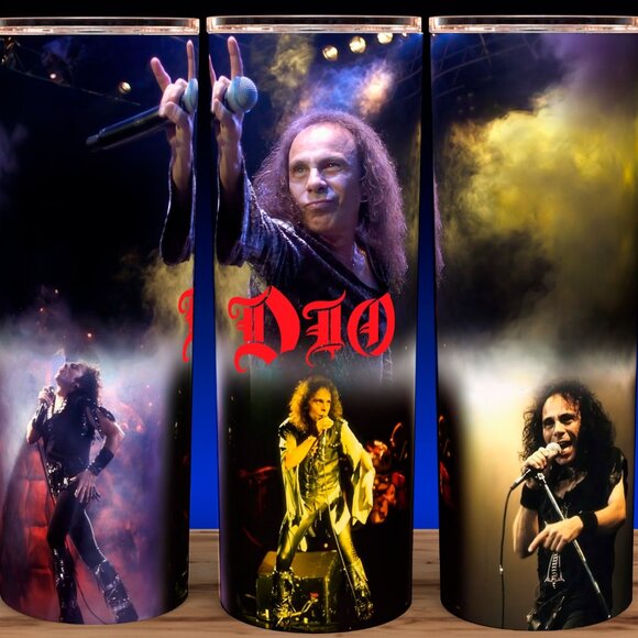 Glow in the Dark Dio Band - Ronnie James Dio Heavy Metal Cup Mug Tumbler 20oz - Picture 2 of 4